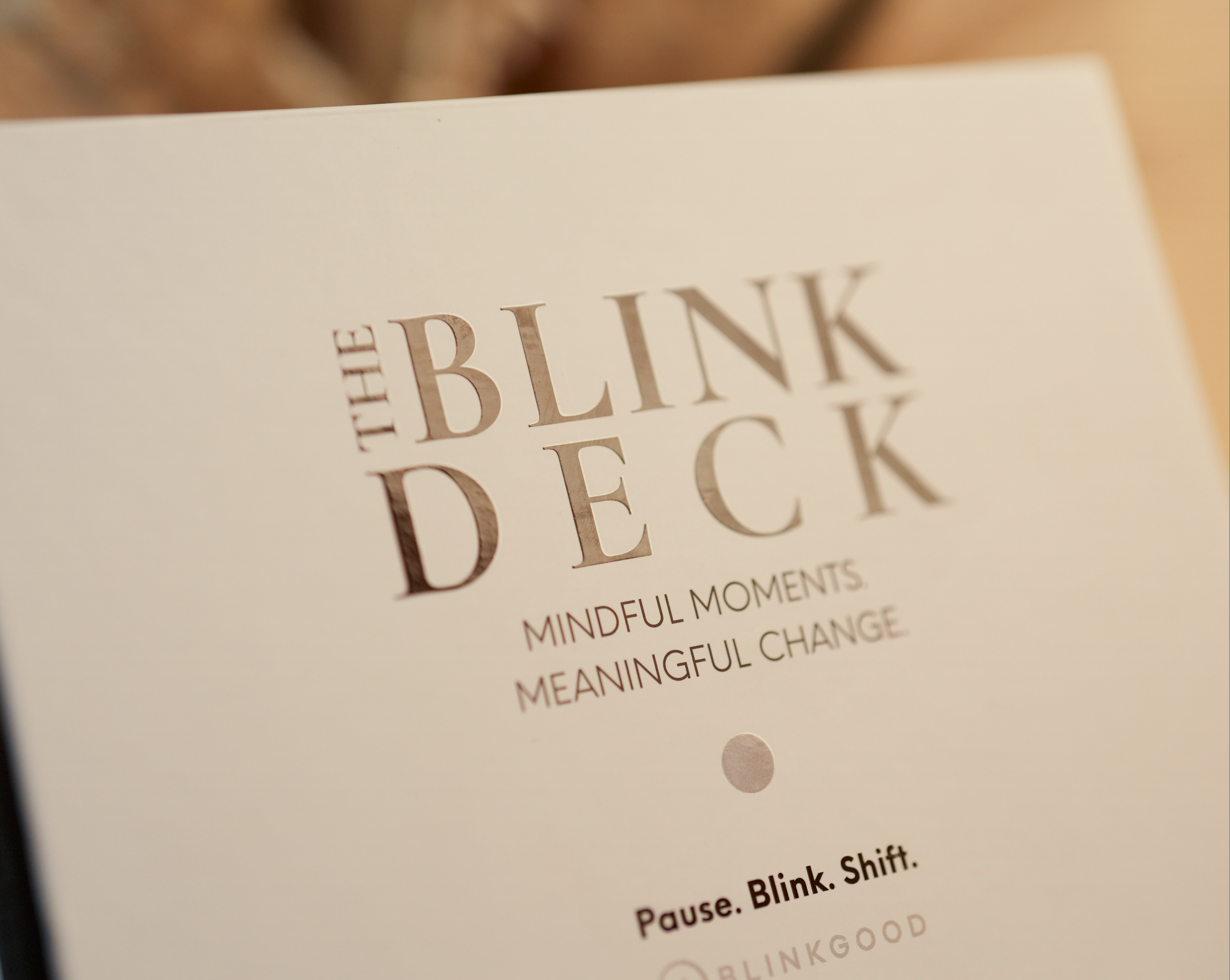 The Blink Deck box with text on a neutral background
