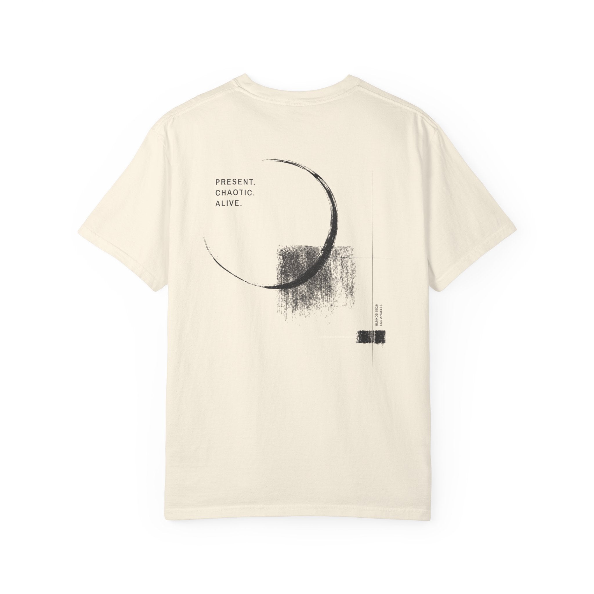 Present. Chaotic. Alive. — Heavyweight Tee