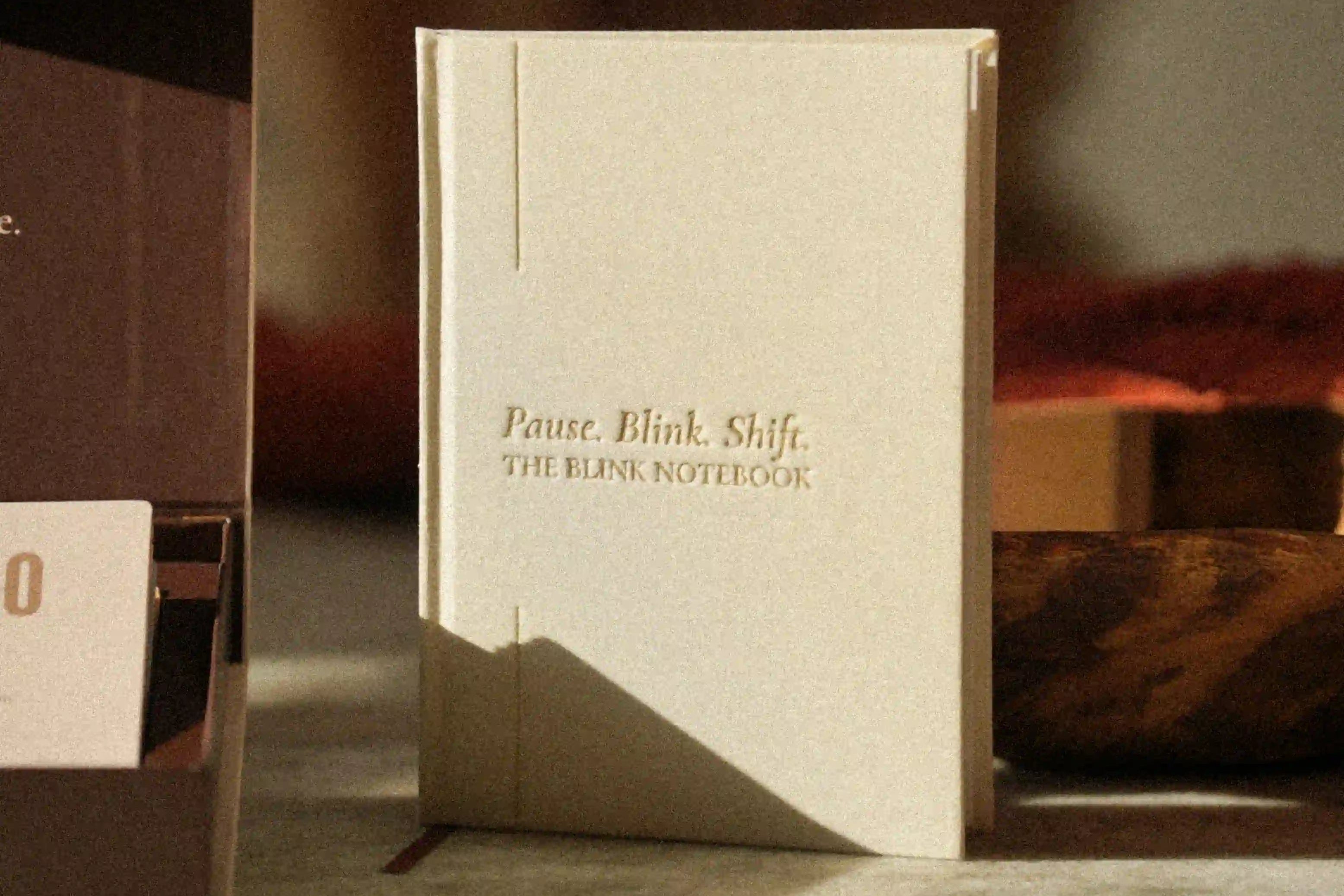 Blink notebook on a grainy background