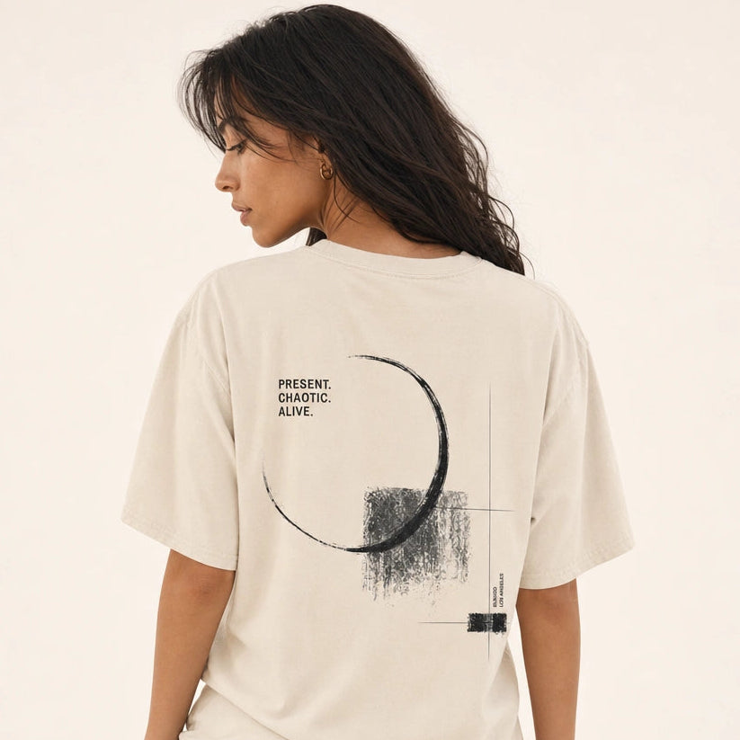 Present. Chaotic. Alive. Heavyweight Cotton Tee